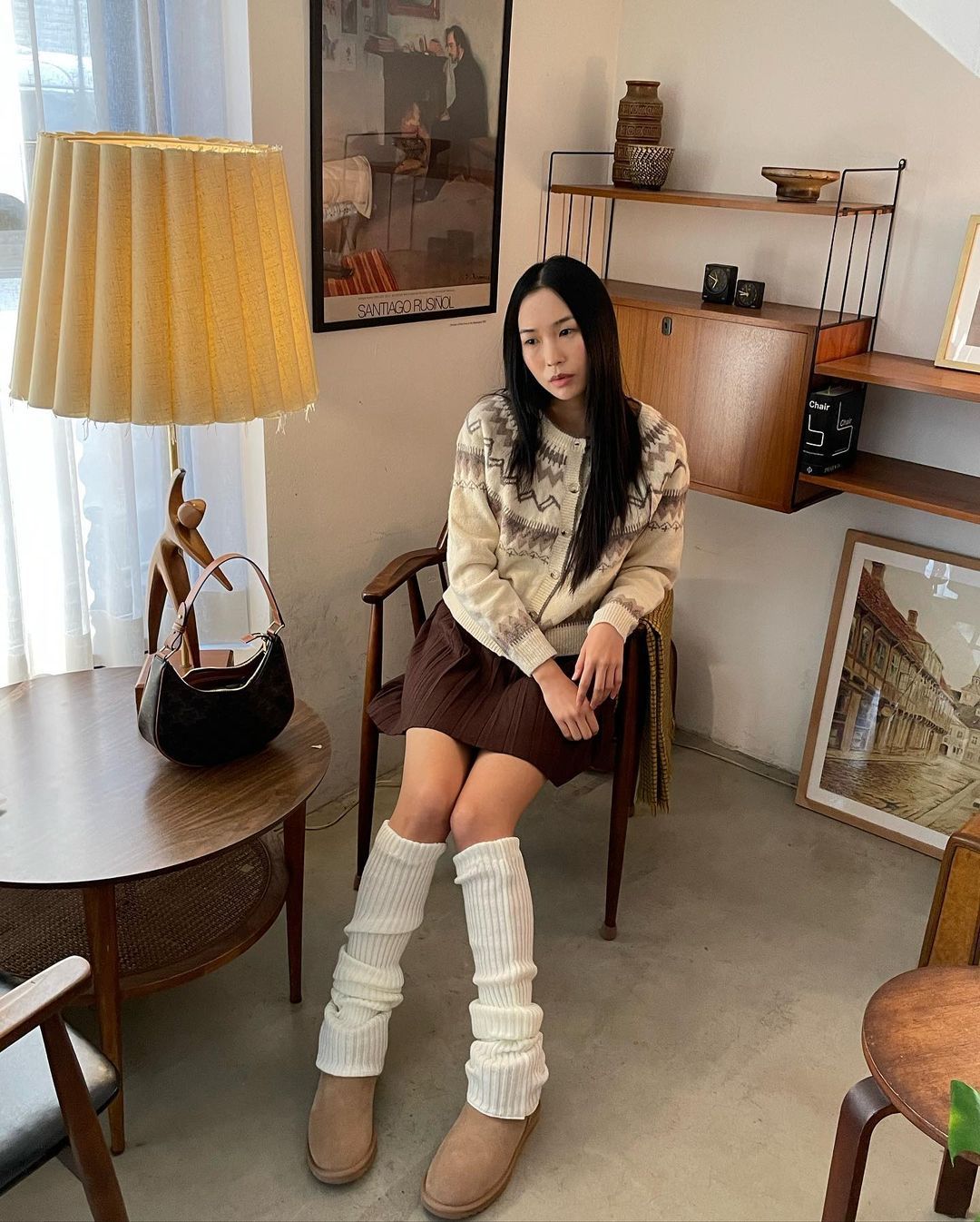 Solid Pleated Knitted Skirt