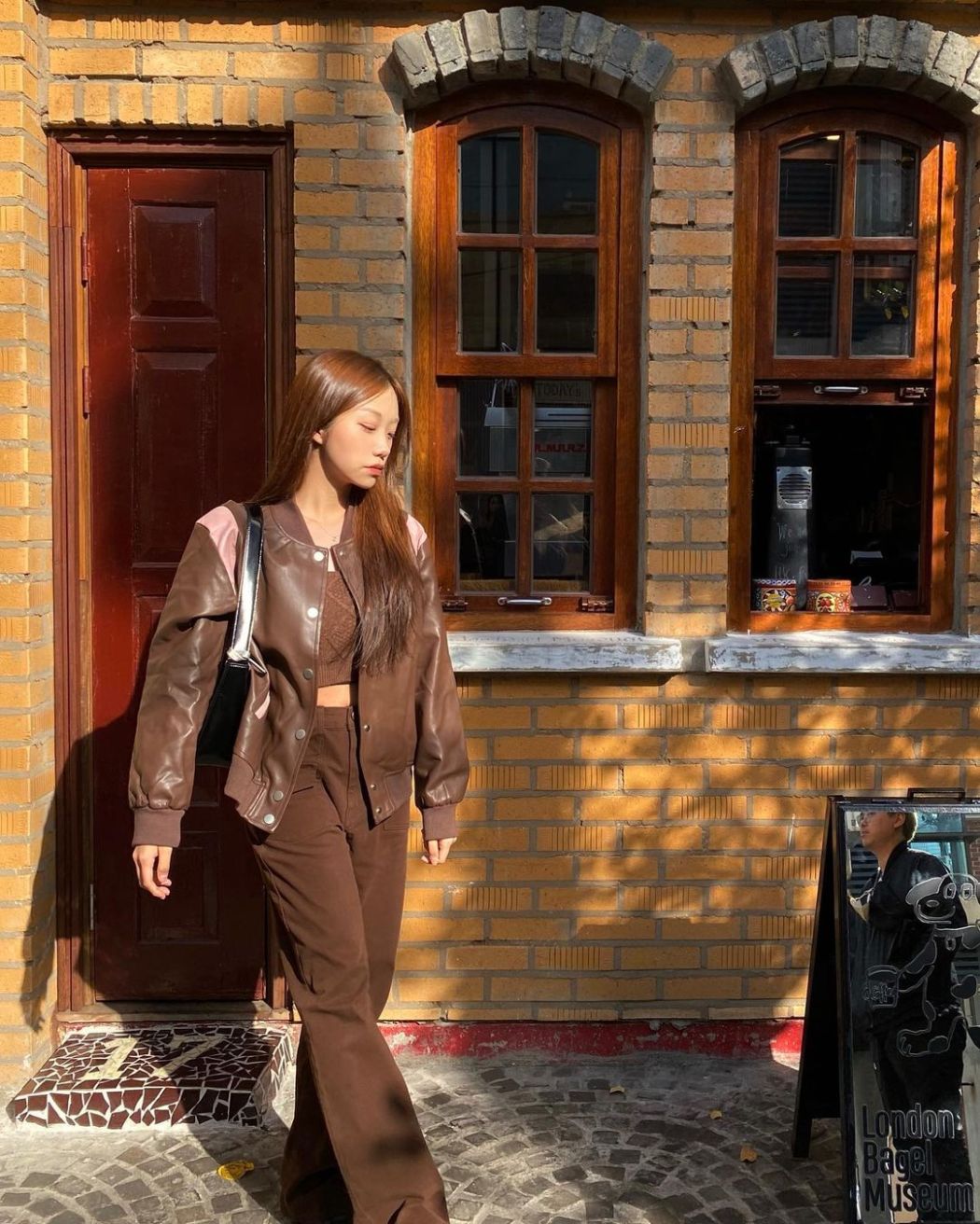 Last Autumn Chocolate Straight Leg Trousers