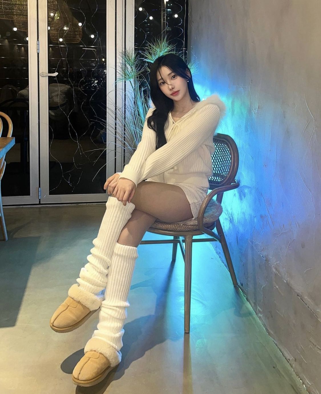 Fuzzy Hooded Zip Up Cardigan
