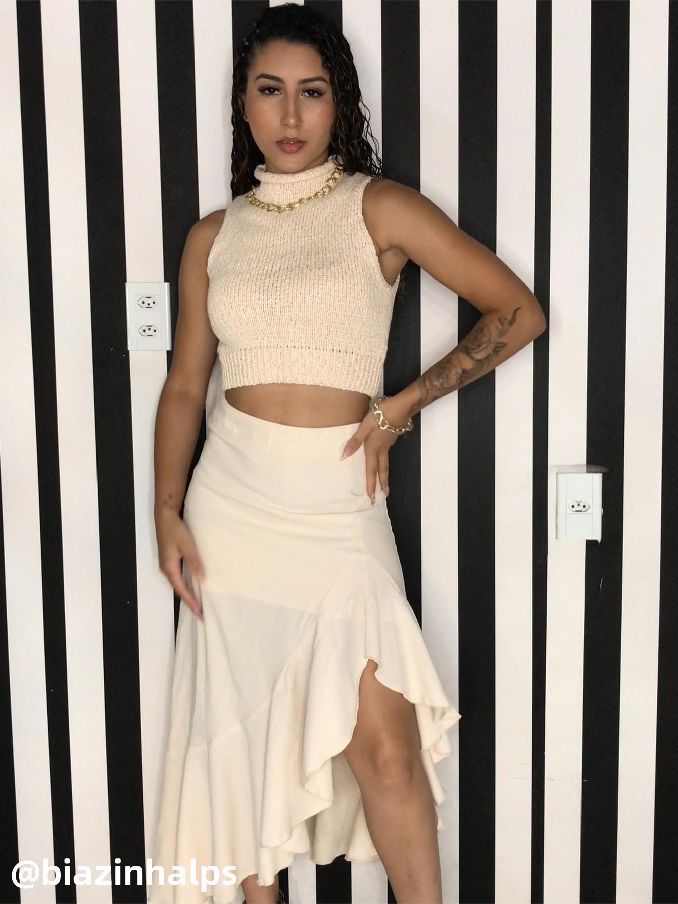 Asymmetrical Ruffle Hem Midi Skirt For Exhibition Vacation