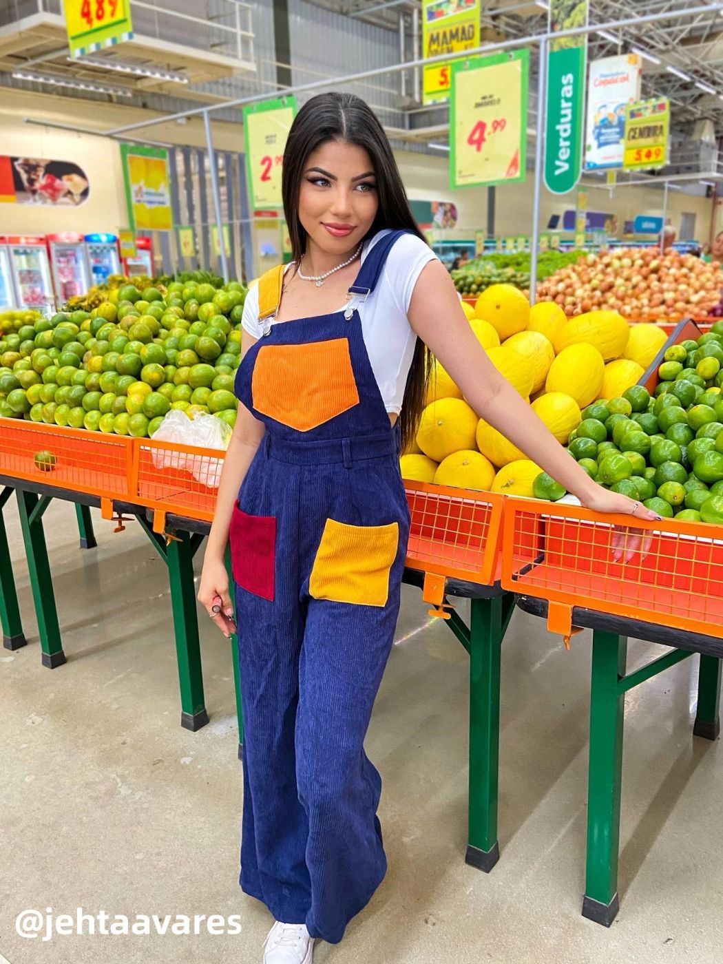 Patchy Cord-Jumpsuit