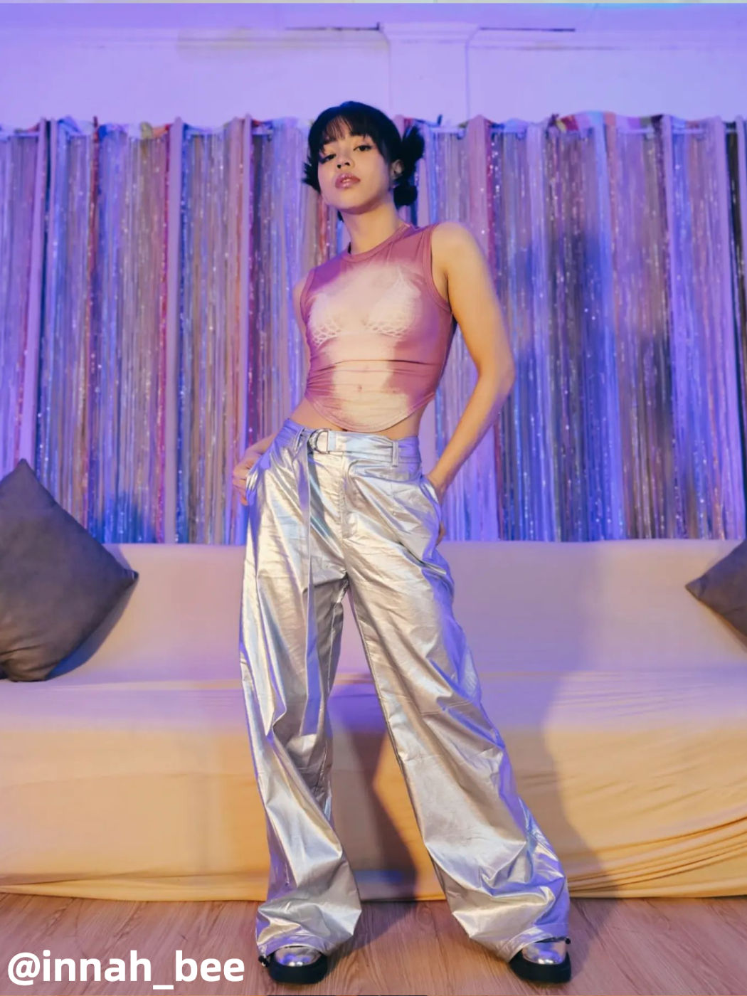 Ärmelloses Crop-Top aus Jersey mit Batikmuster