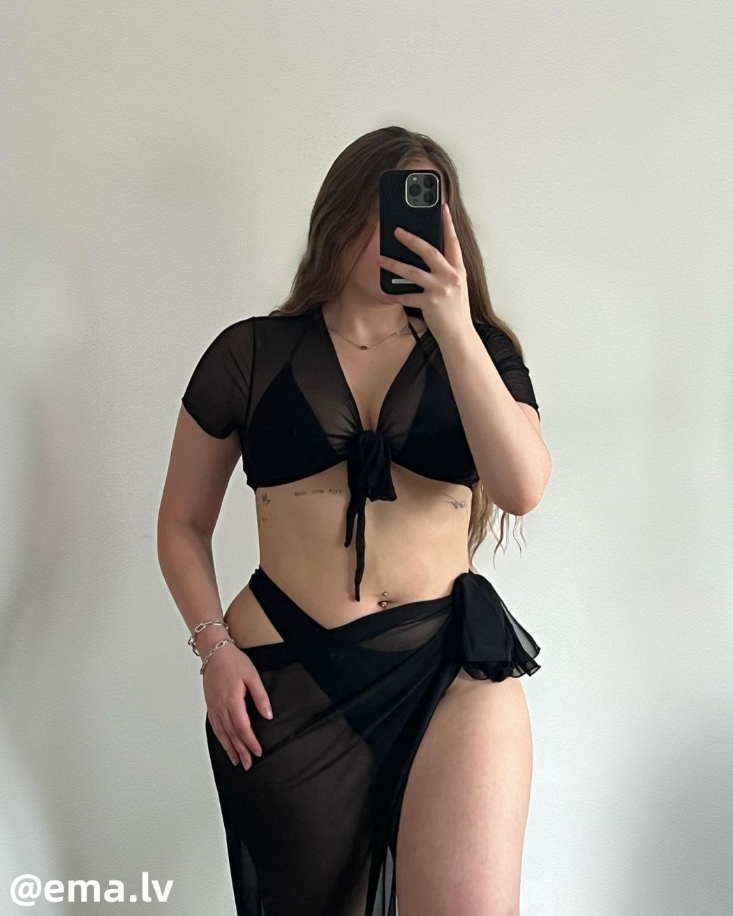 Triangle Halter Bikini Swimsuit With Mesh Cover Up Set