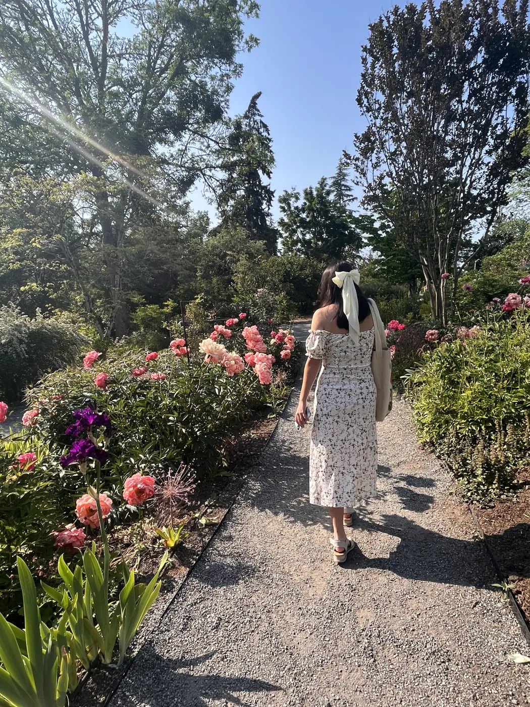 Ditsy Blumen-Korsett-Kleid mit Puffärmeln
