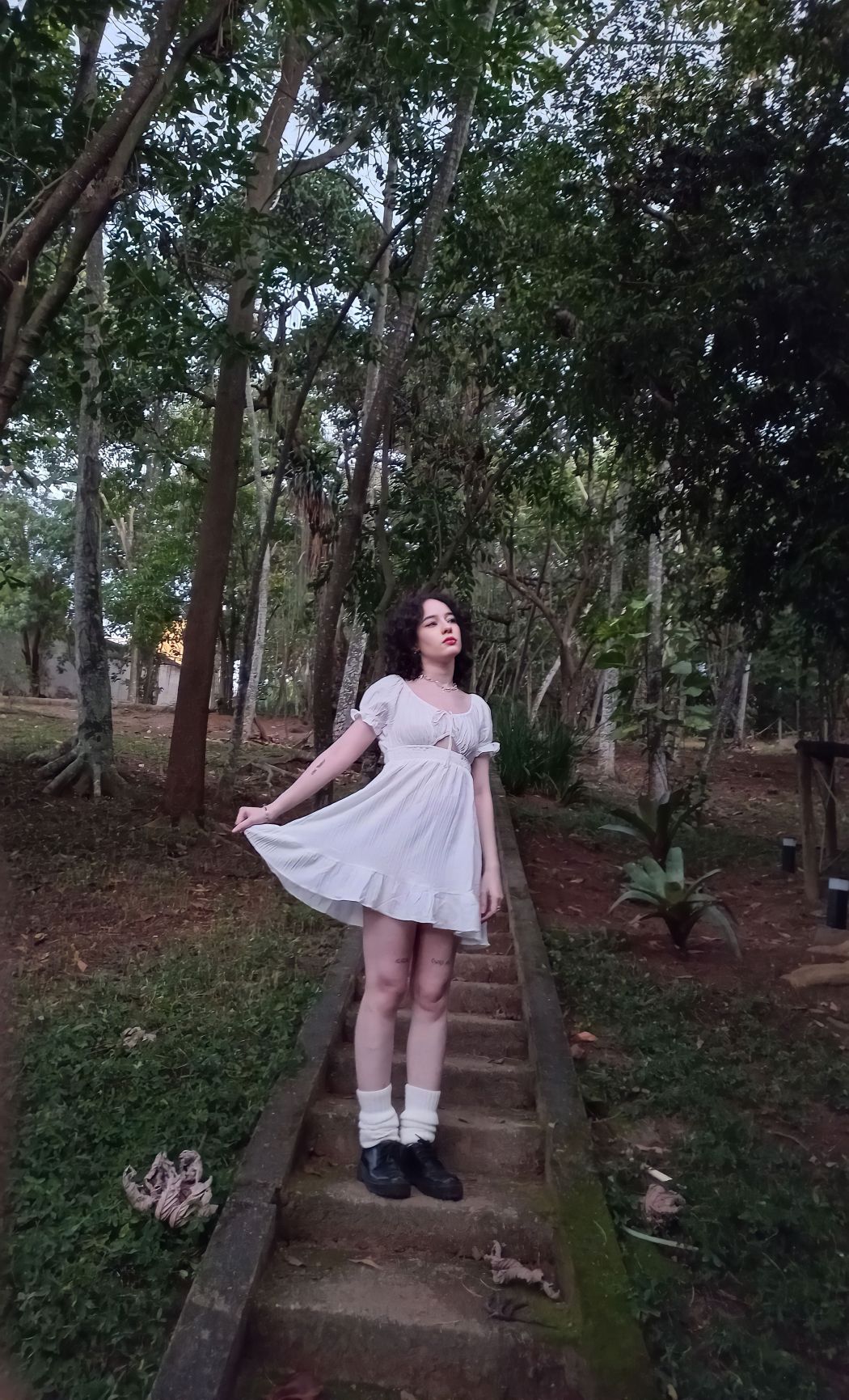 Mylena's Solid Texture Cut Out Mini Dress