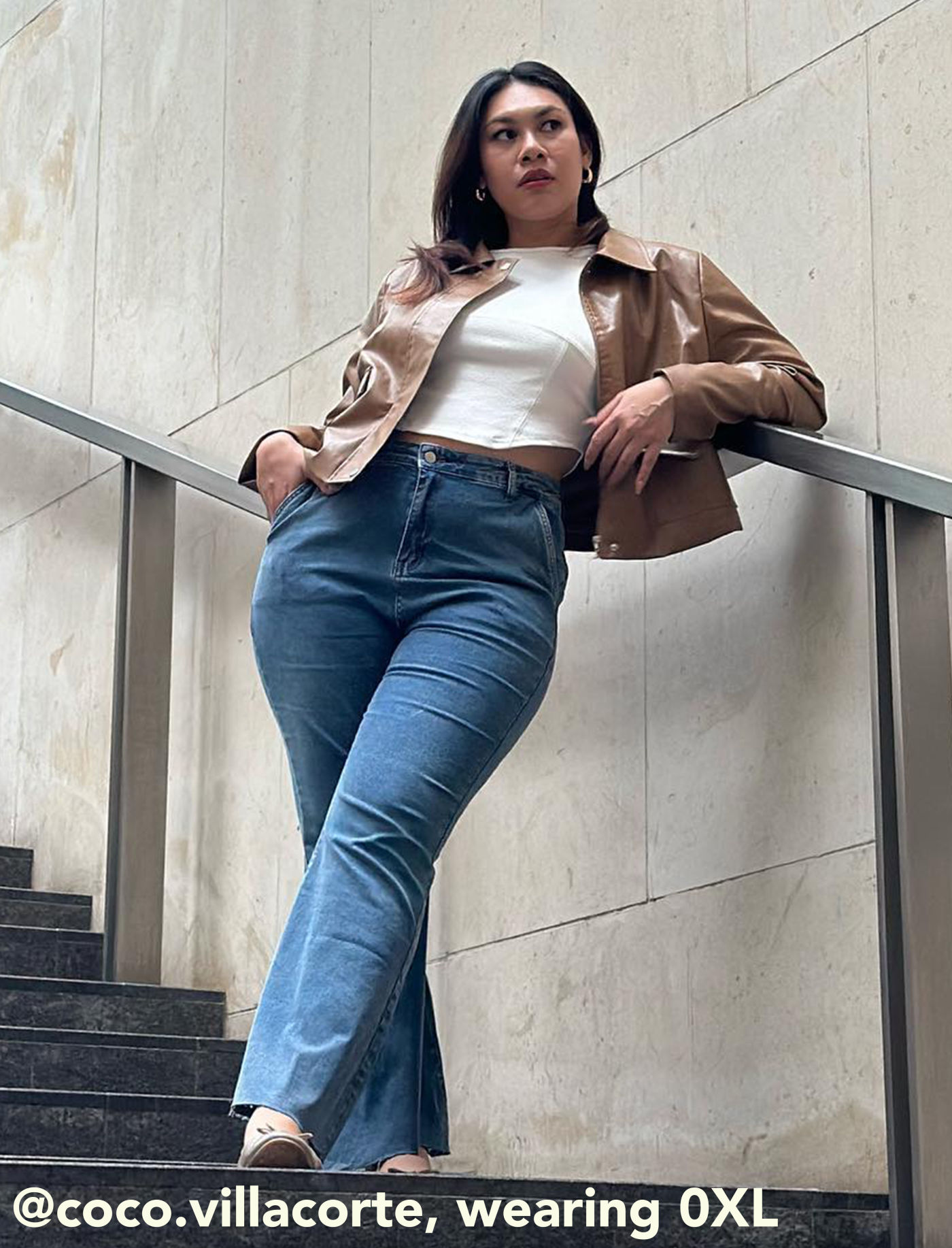 Denim Flared Trousers Curve & Plus