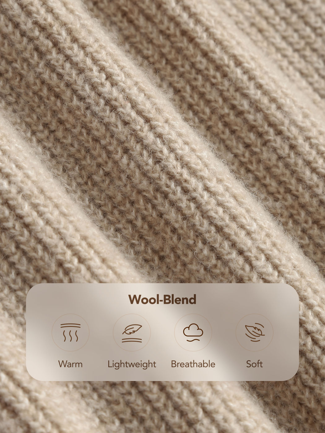 Wool-blend Knitted Mid Waist Wide Leg Trousers