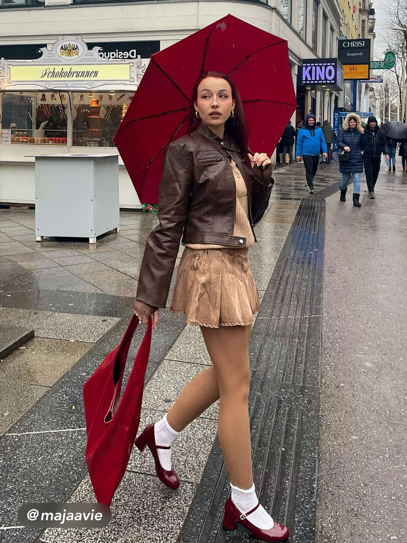 Faux Leather Stand Collar Zipper Biker Jacket