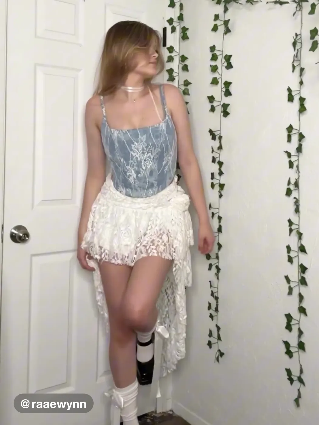 Lace Lace High Waist Rosette Ruffle Asymmetrical Skort For Date Music ...