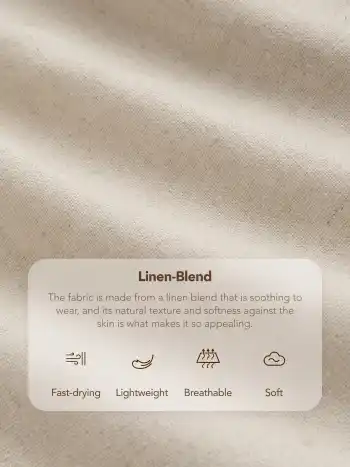 Top fruncido sólido de hombros descubiertos y mezcla de lino