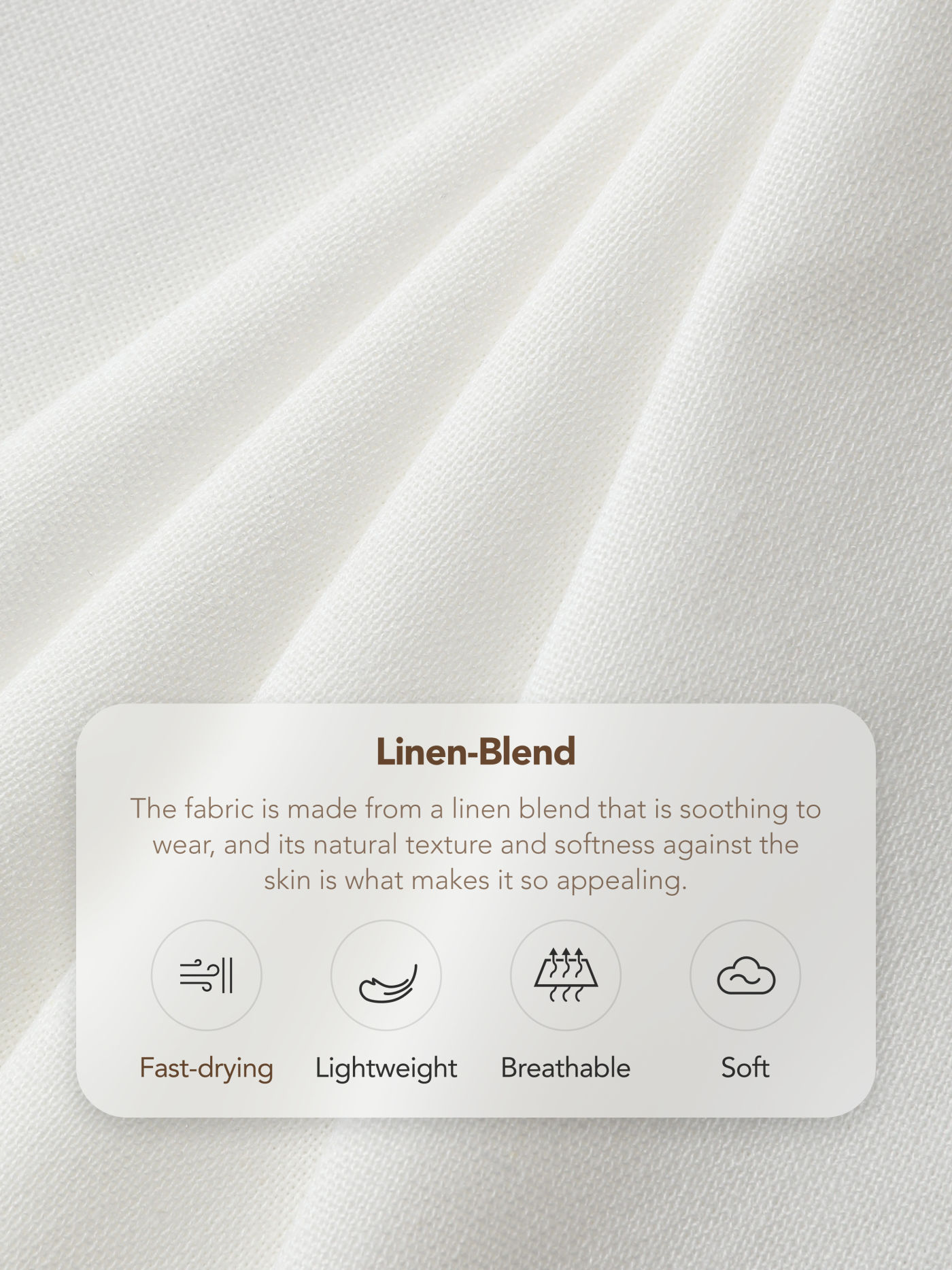 Linen- Blend Solid Puff Sleeve Mini Dress