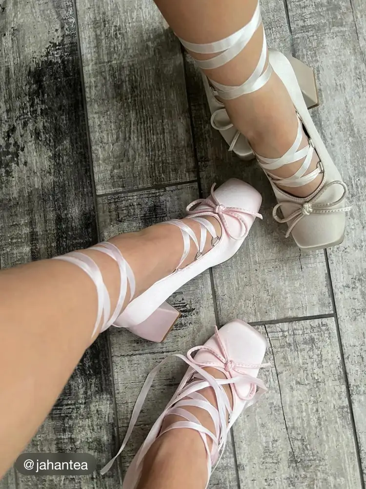 Ballet Satin Bow Mary Jane Heels
