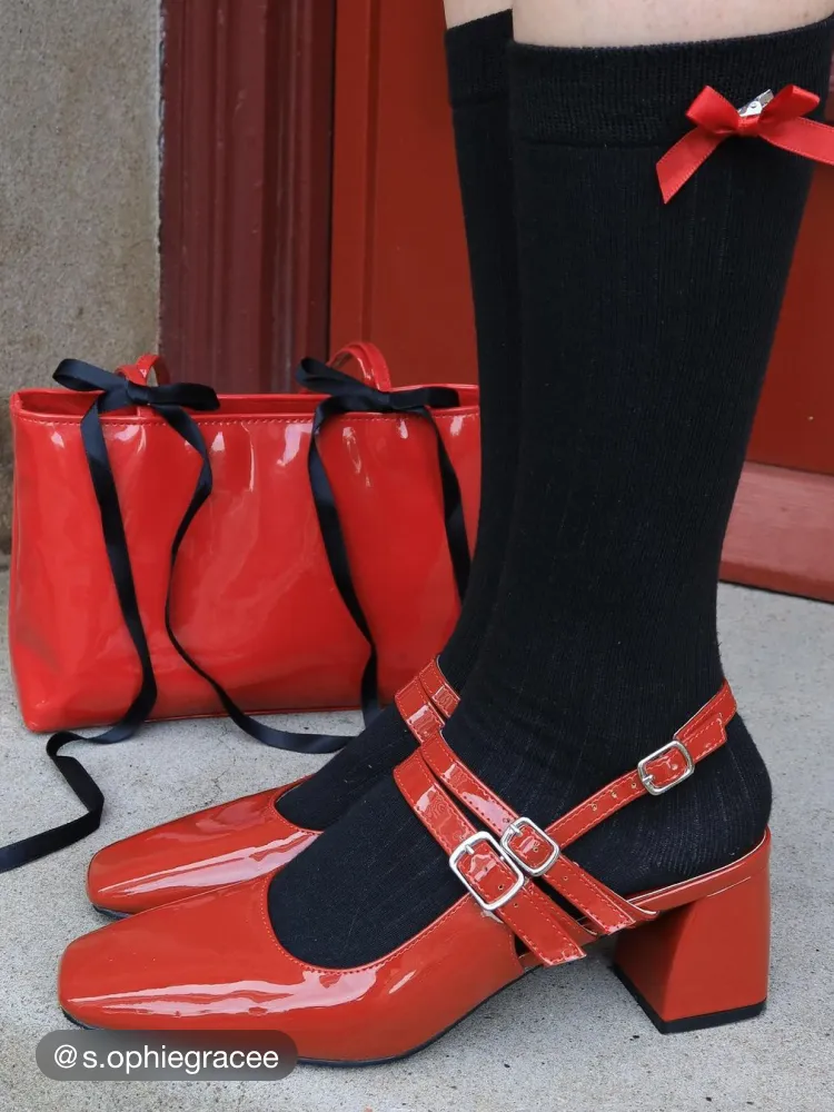 Point Toe Slingback Chunky Heels