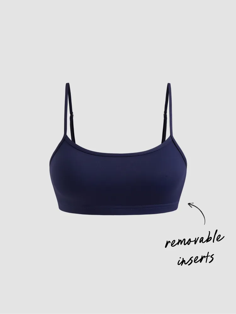 CIDERAIRY™ SQUARE NECK SOLID CAMI TOP With Removable Padding