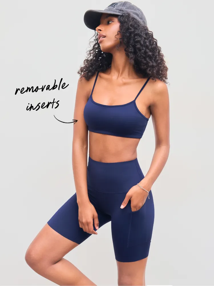 CIDERAIRY™ SQUARE NECK SOLID CAMI TOP With Removable Padding