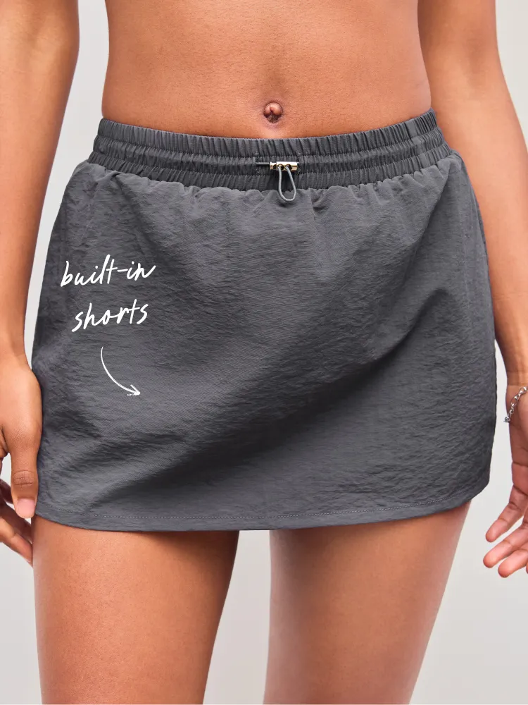 Mittlerer Bund, Feststellriemen, Einfarbig, Aktiver Skort