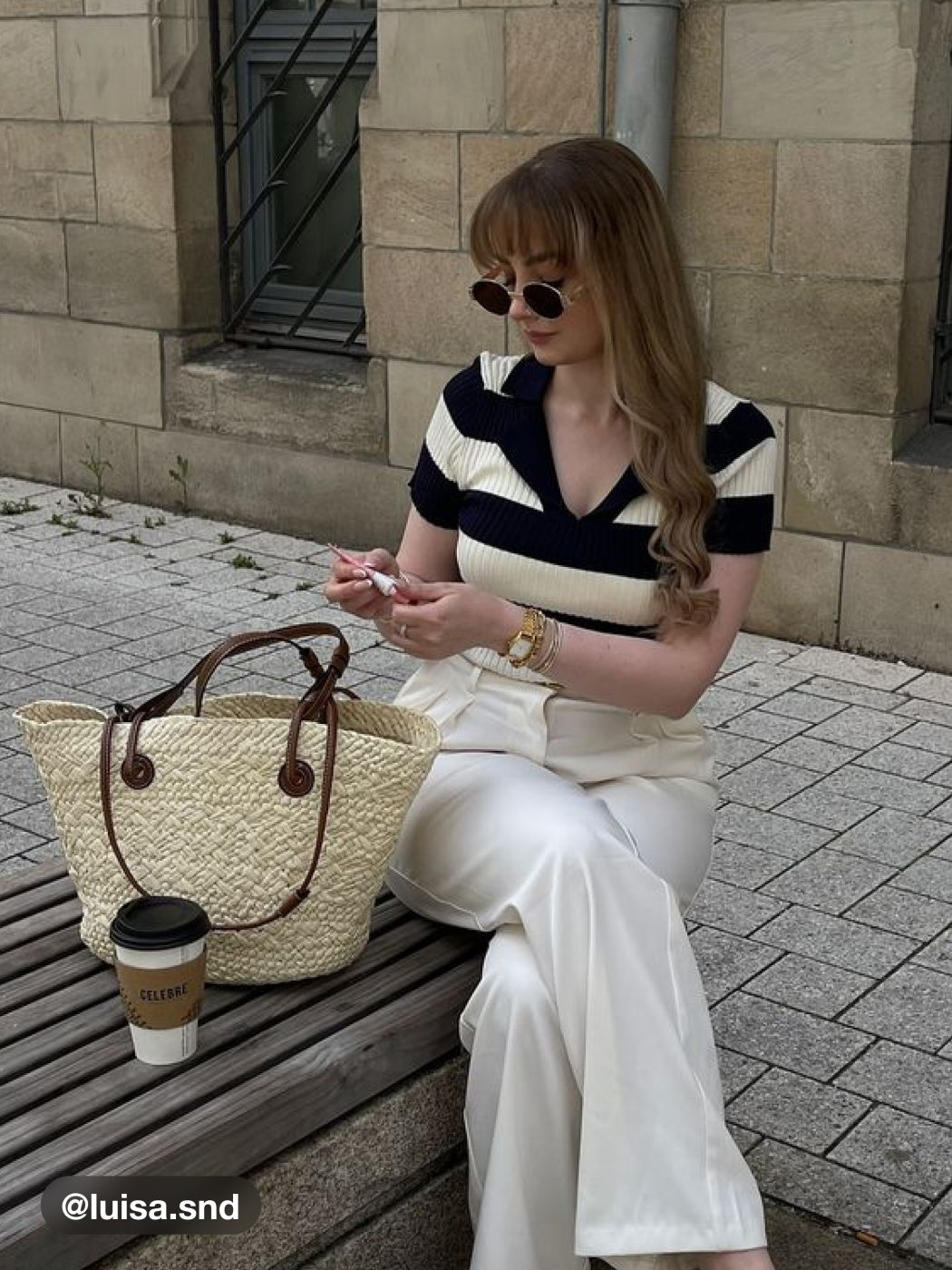 Knit Polo Striped Short Sleeve Top