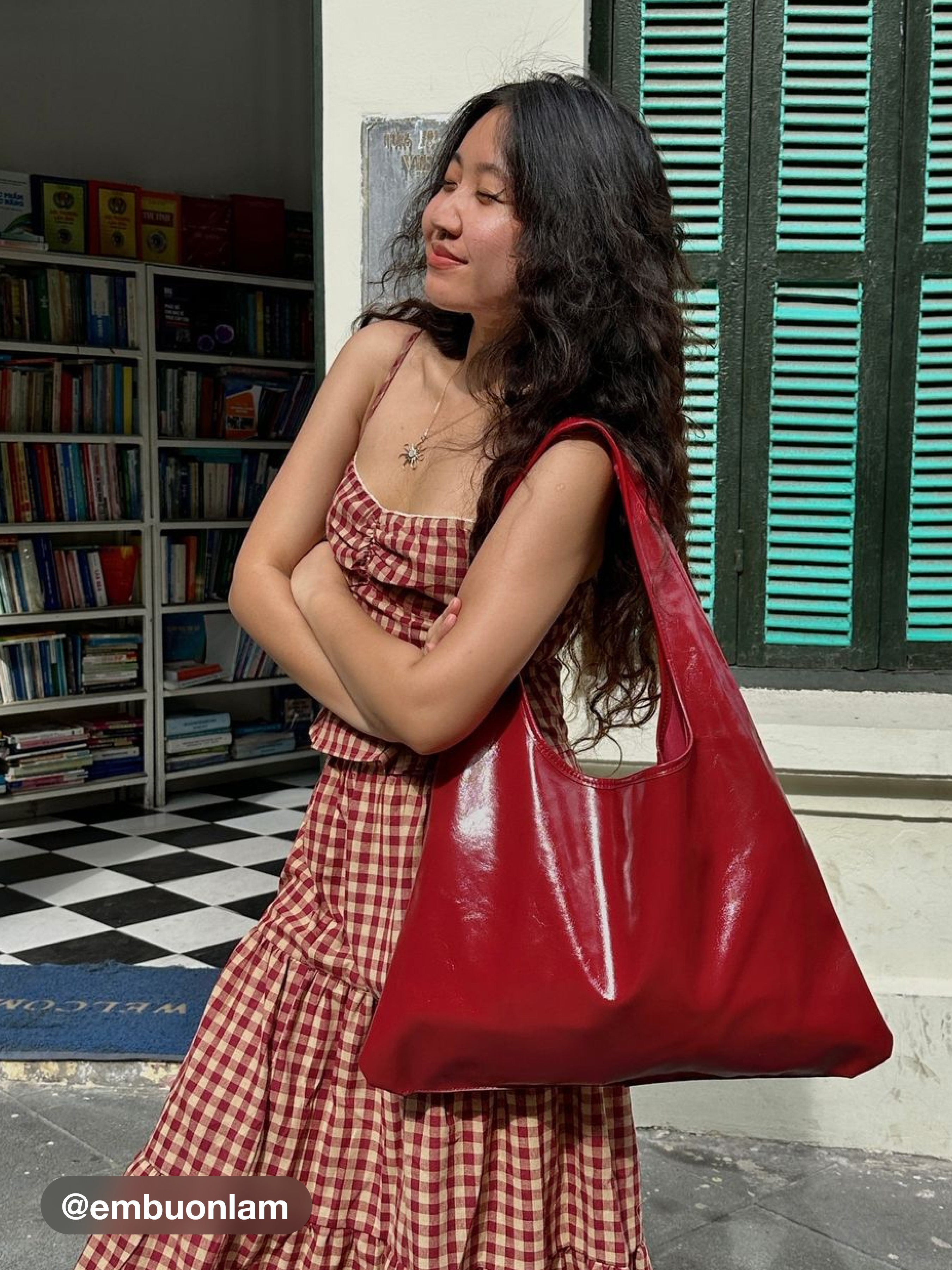 Woven High Rise Gingham Tiered Midi Skirt