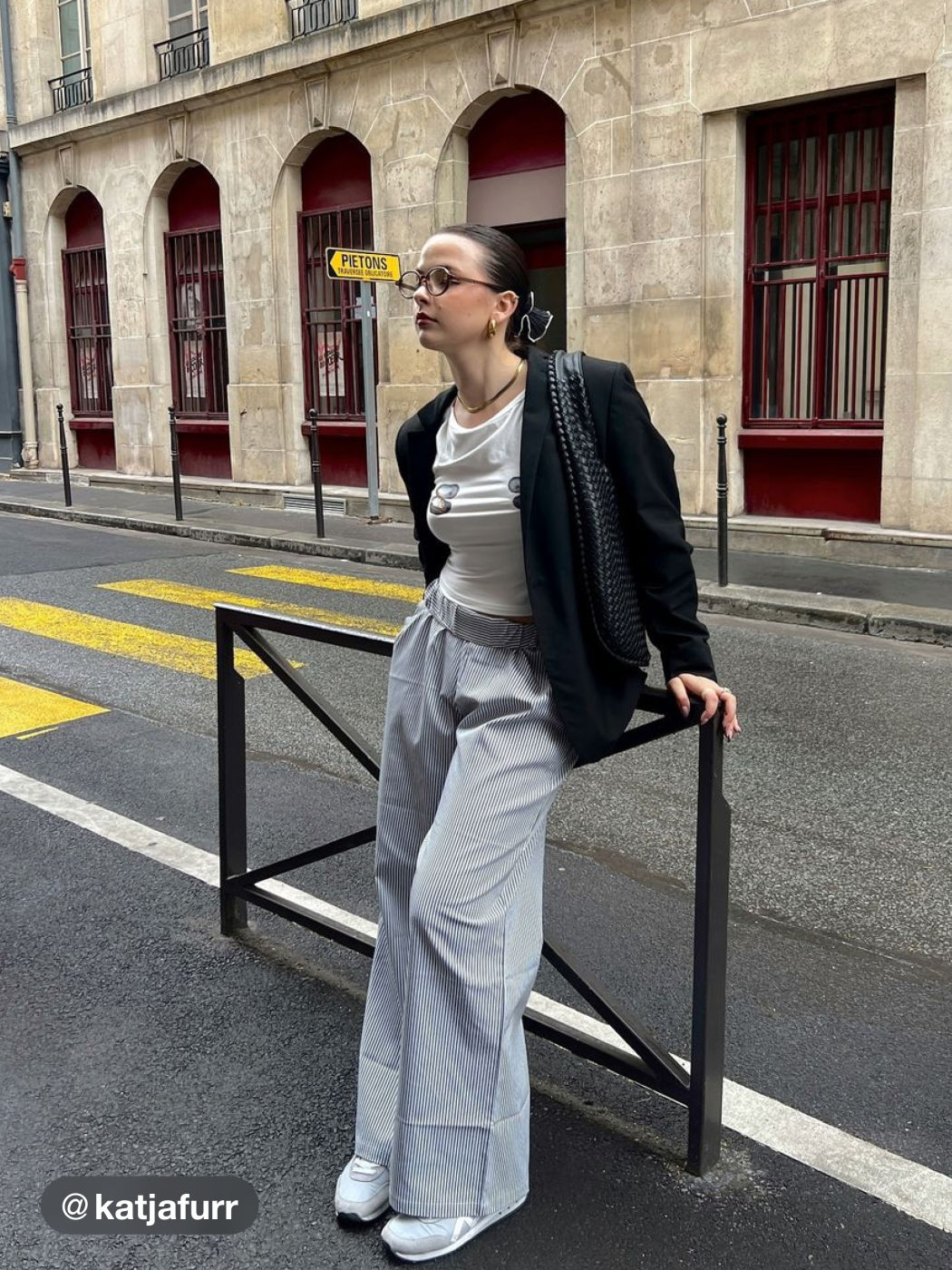 Striped Pull-On Wide Boxer Pants