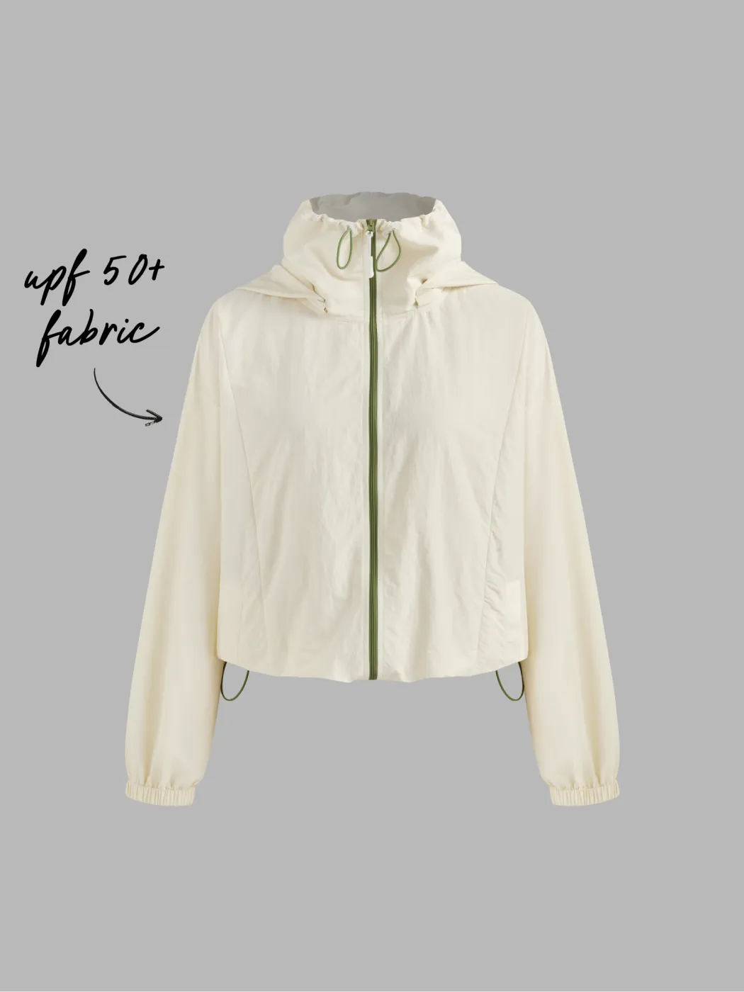 UV-Schutz Reißverschluss Kordelzug Jacke