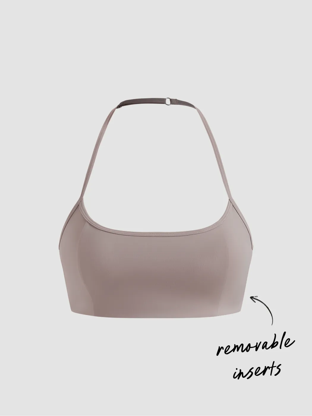 CIDERAIRY™ Halter Neckline Solid Active Bra With Removable Padding