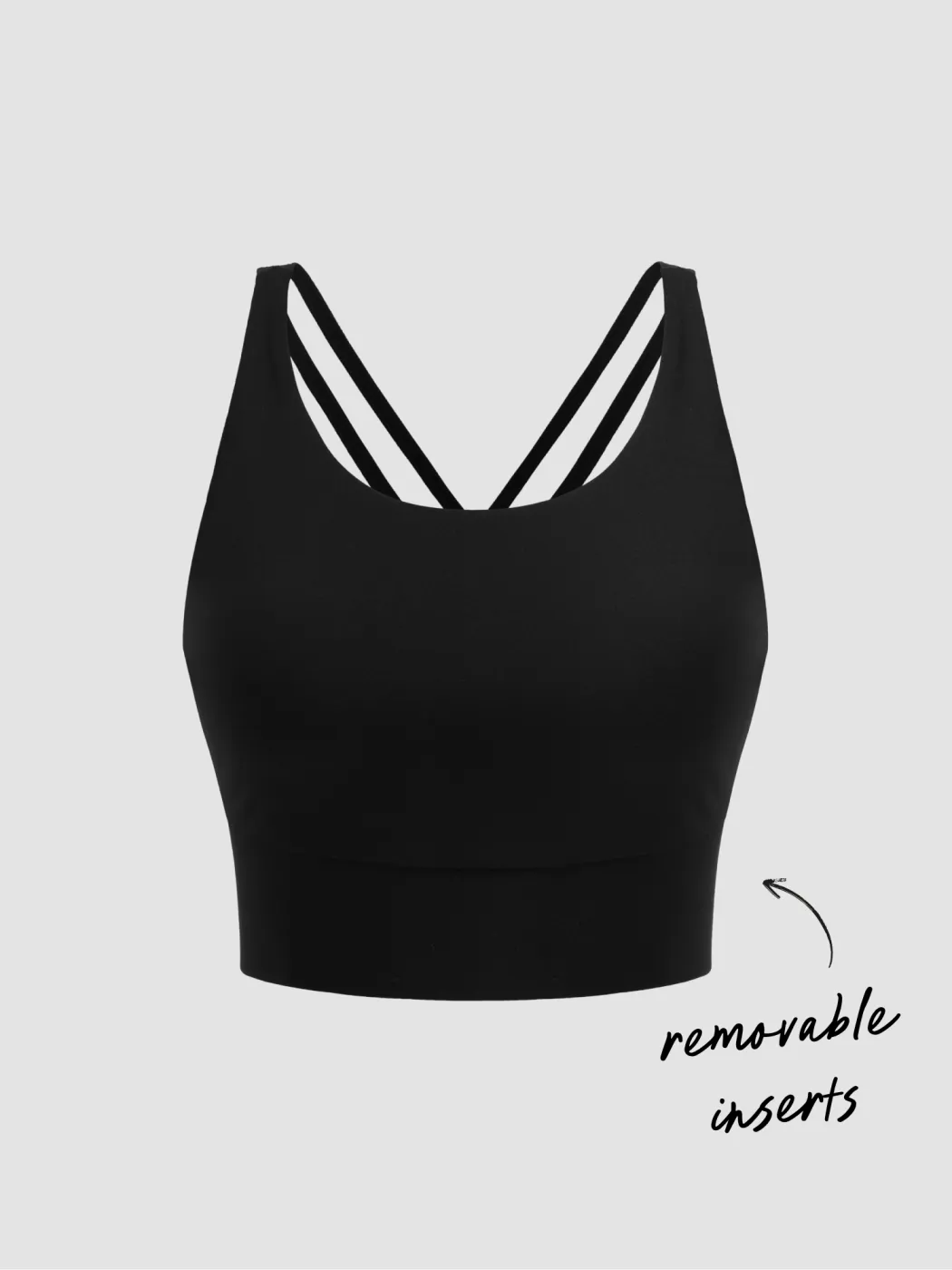 CIDERBUTTER™ Scoop Neckline Solid Active Bra With Removable Padding