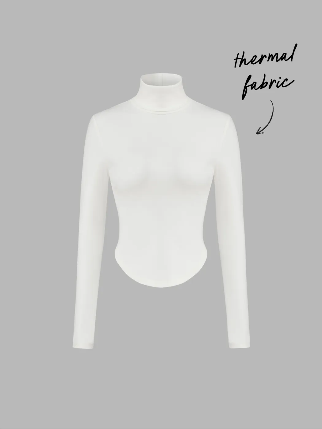 Thermal Cotton-blend High Neck Thumb Hole Solid Long Sleeve Tee