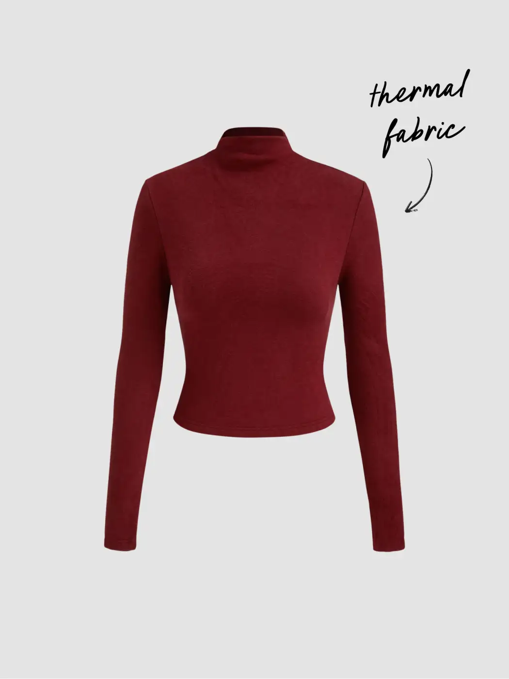 Basic Thermal Knit Fabric Thermal Cotton-blend Stand Collar