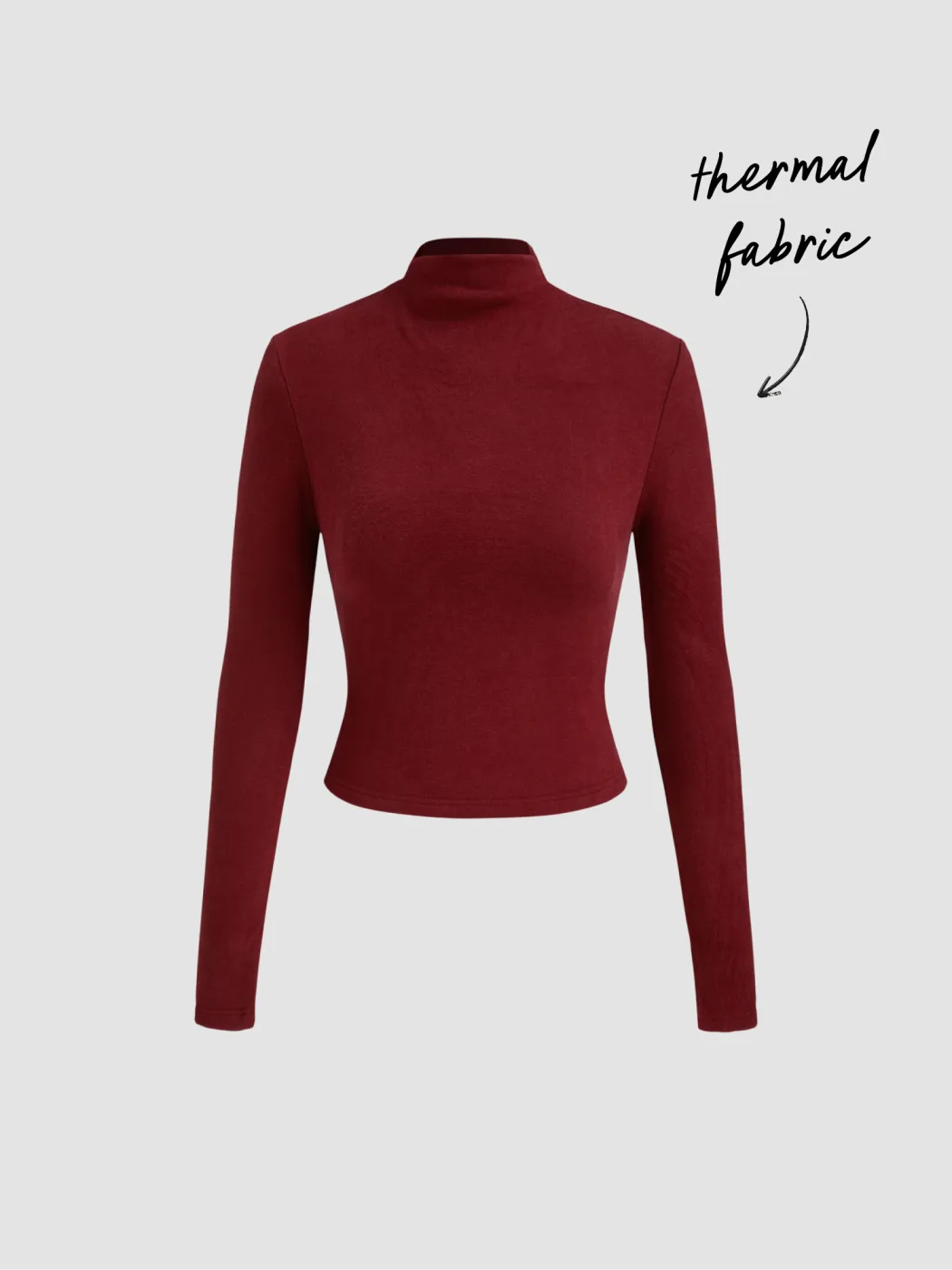 Thermal Baumwollmischung Stehkragen Langarmshirt