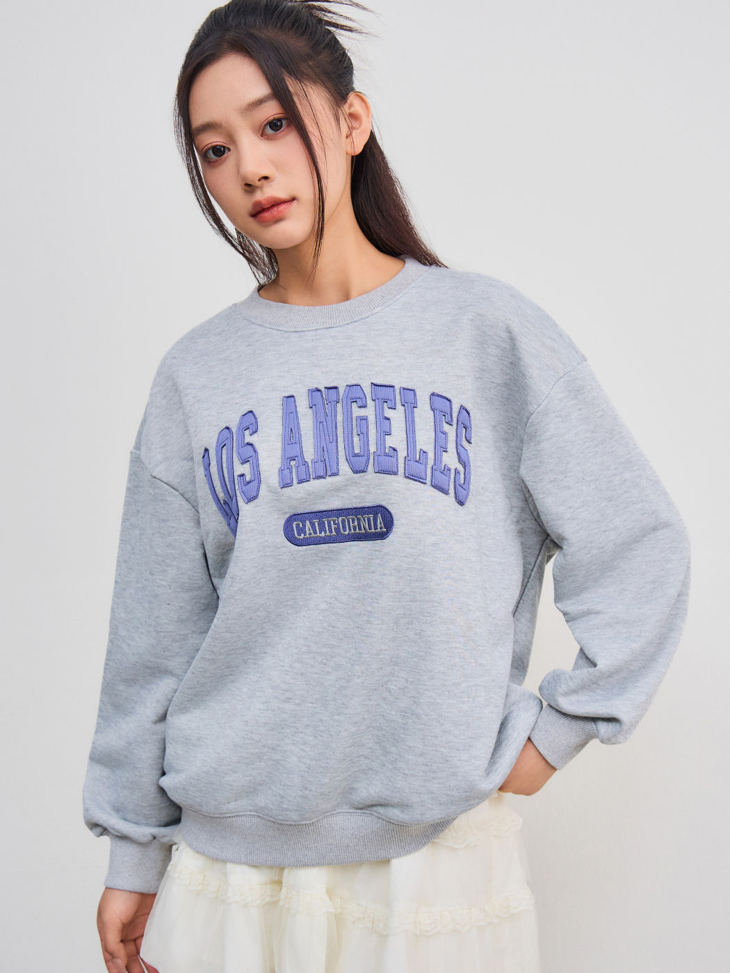 Los Angeles Round Neckline Oversized Sweatshirt