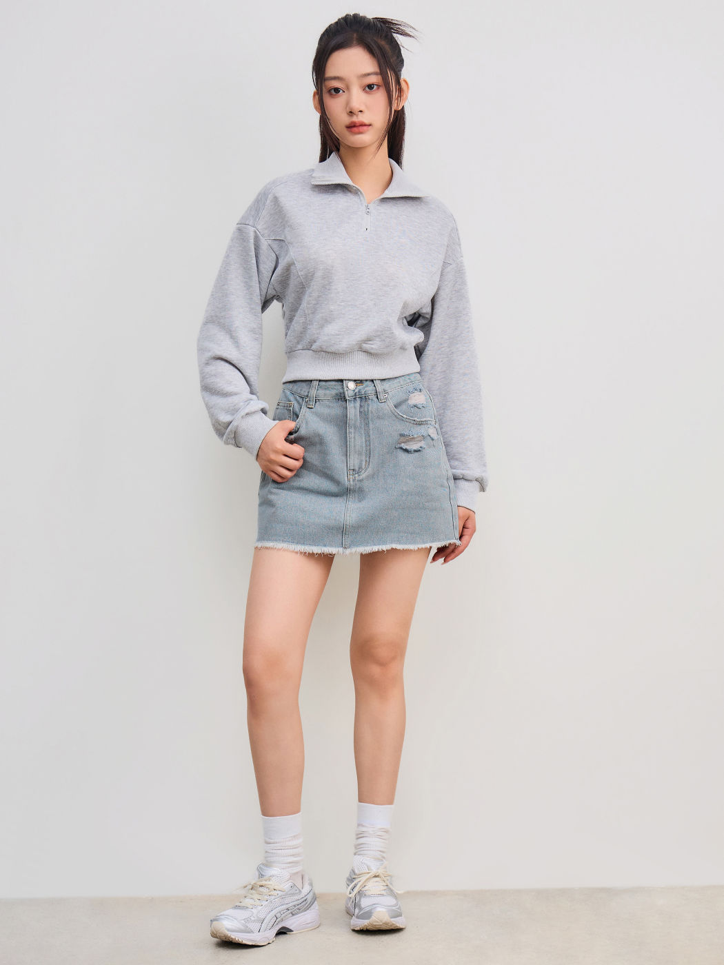 Polo Solid Zipper Sweatshirt