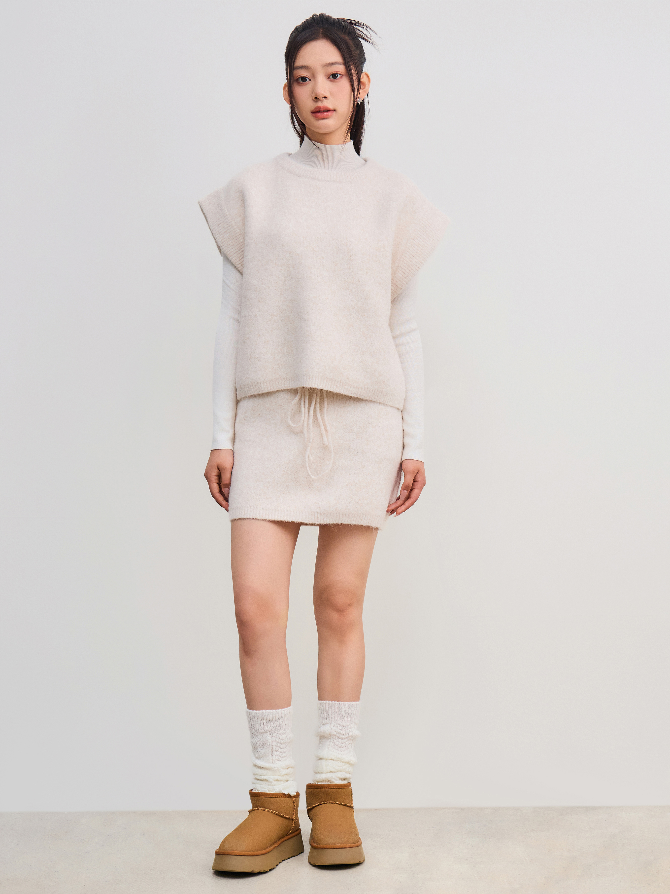 【Cider】コントラスト バインディング トップス Sweater Shop - Cider
