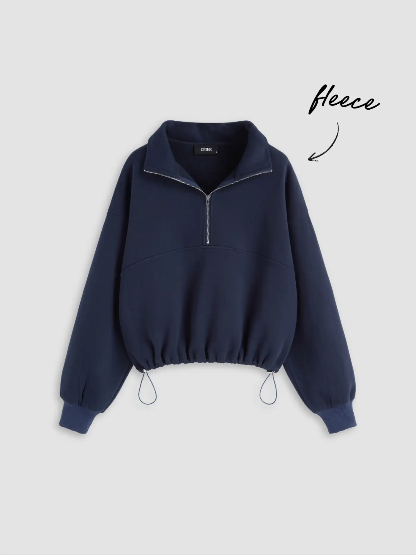 Fleece Zip Through Drawstring Sweatshirt