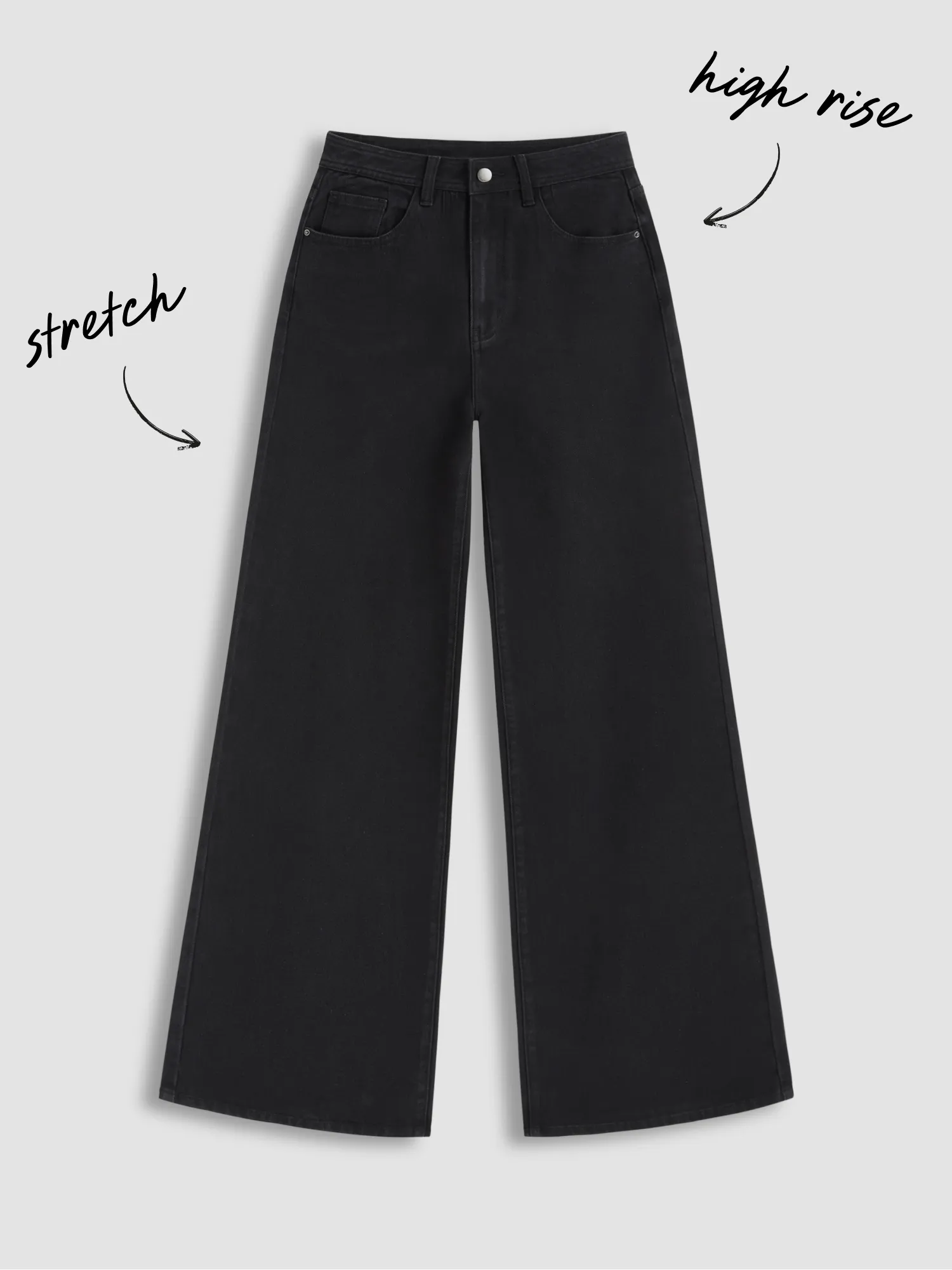Stretch Cider Denim High Rise Wide Leg Jeans