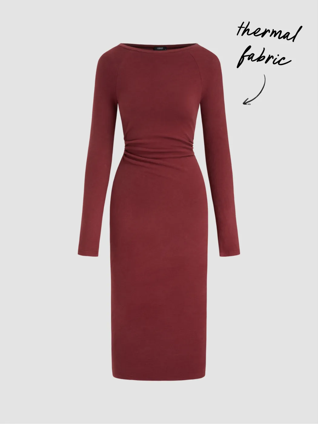 Thermal Cotton-blend Ruched Midi Dress