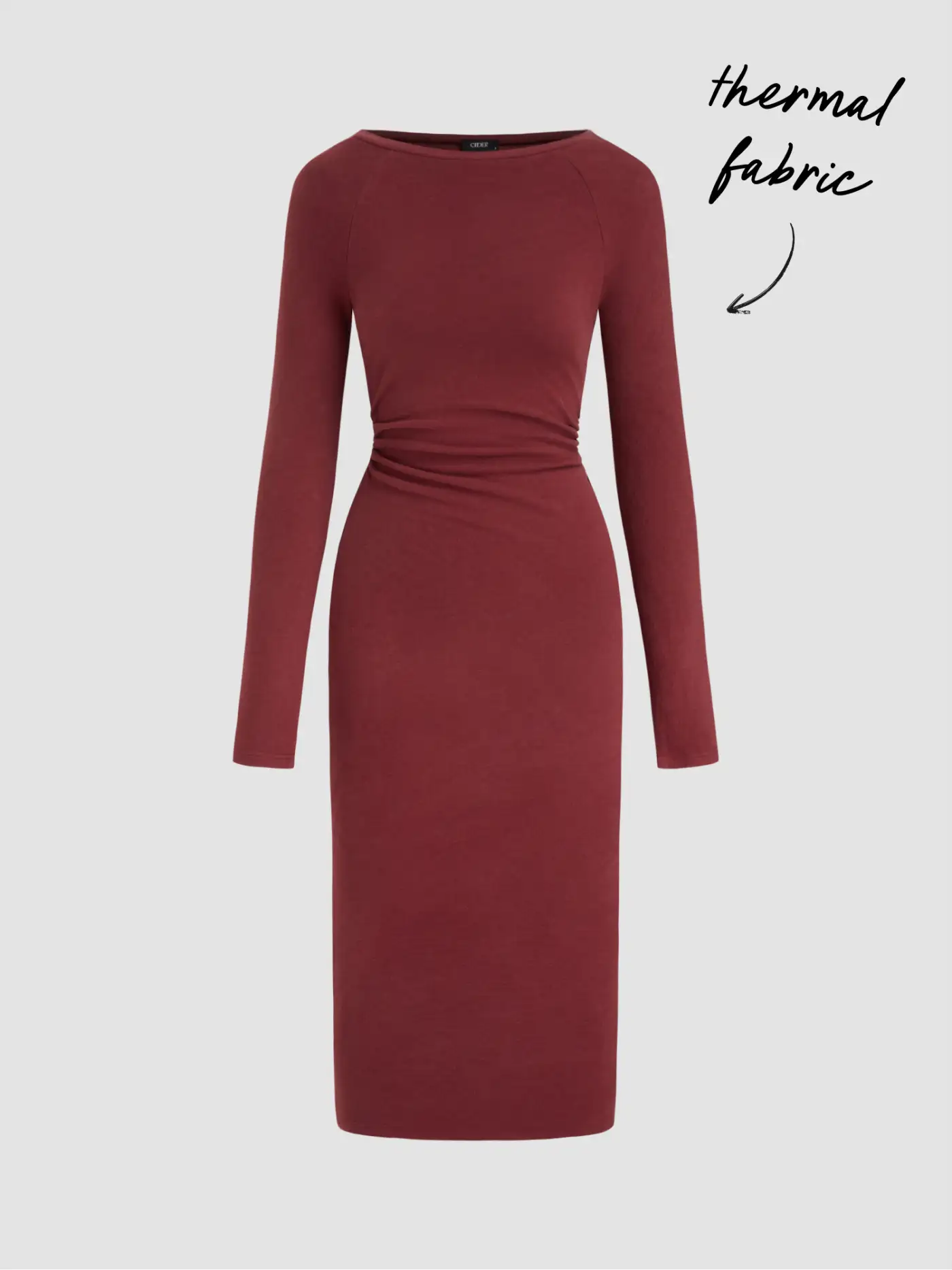 Thermal Cotton-blend Ruched Midi Dress