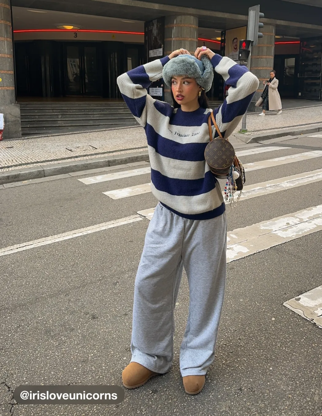 San Francisco 1990 Round Neckline Striped Sweater