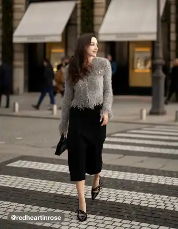 Cardigan a maniche lunghe in maglia metallica con bottoni e scollo rotondo sfocato