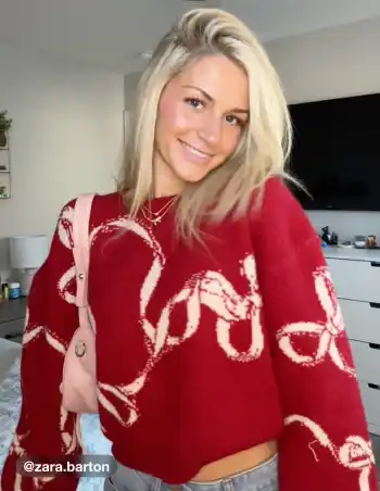Knitted Bowknot Graphic Oversized Sweater