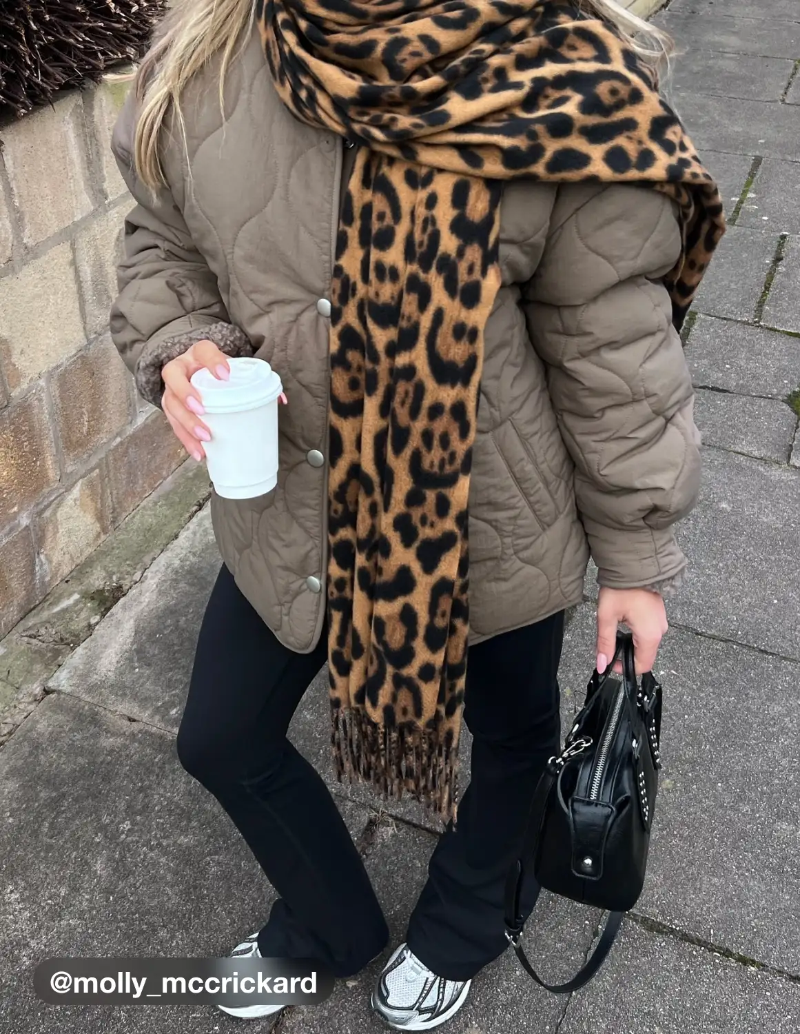 LEOPARD PRINT TASSEL SCARF For Daily Casual Coffee Shop