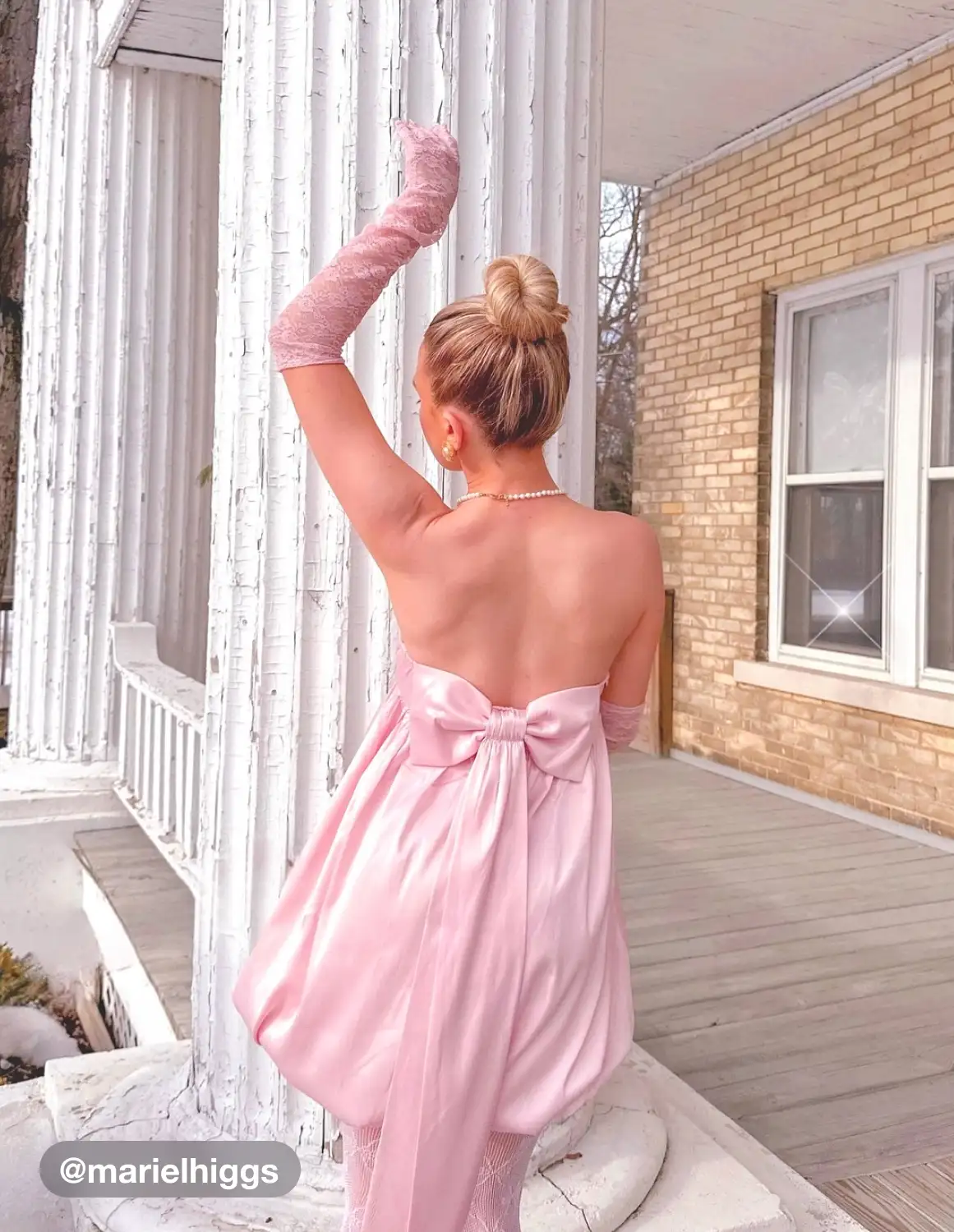 Bowknot Satin Tube Solid Bubble Hem Mini Dress