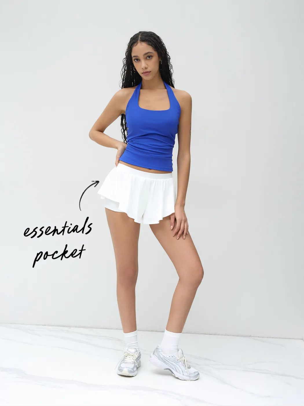 Low Rise Solid Pocket Active Skort