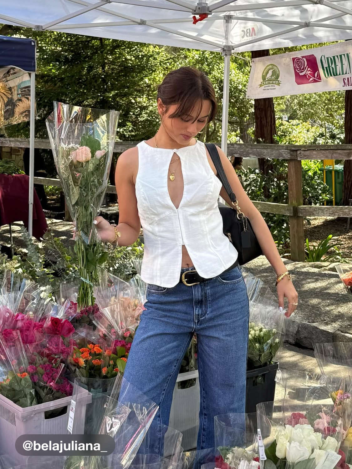 Linen-blend Boat Neck Cut Out Tank Top