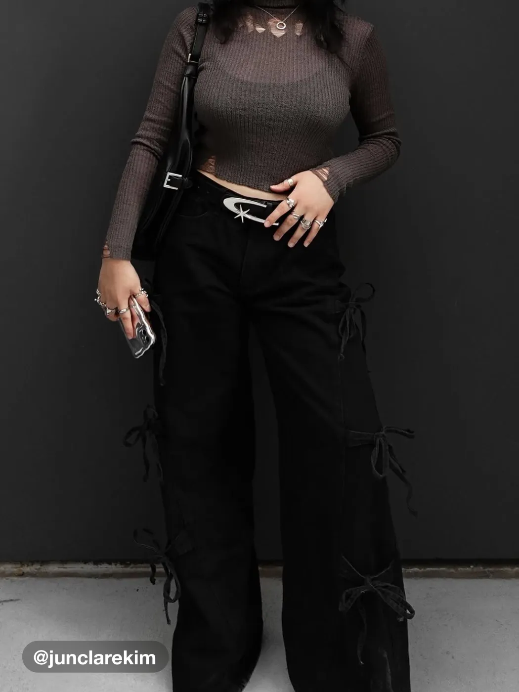 Knit High Neck Ripped Crop Top