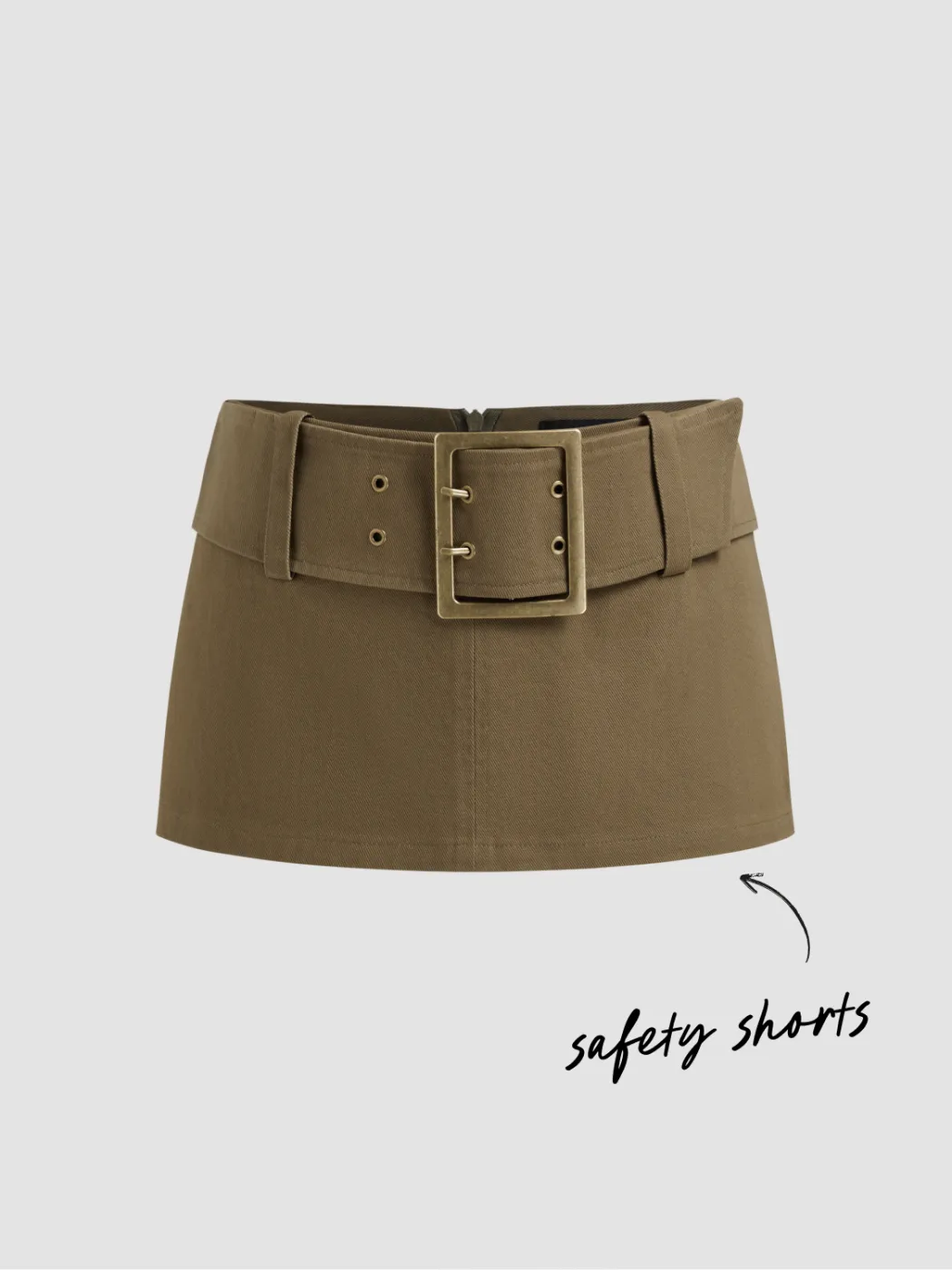 Cotton Low Rise Belted Micro Mini Skort