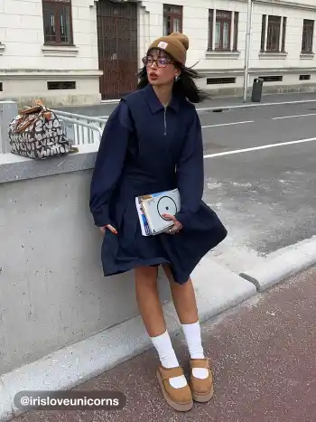Collar Half Zip Oversized Sweatshirt