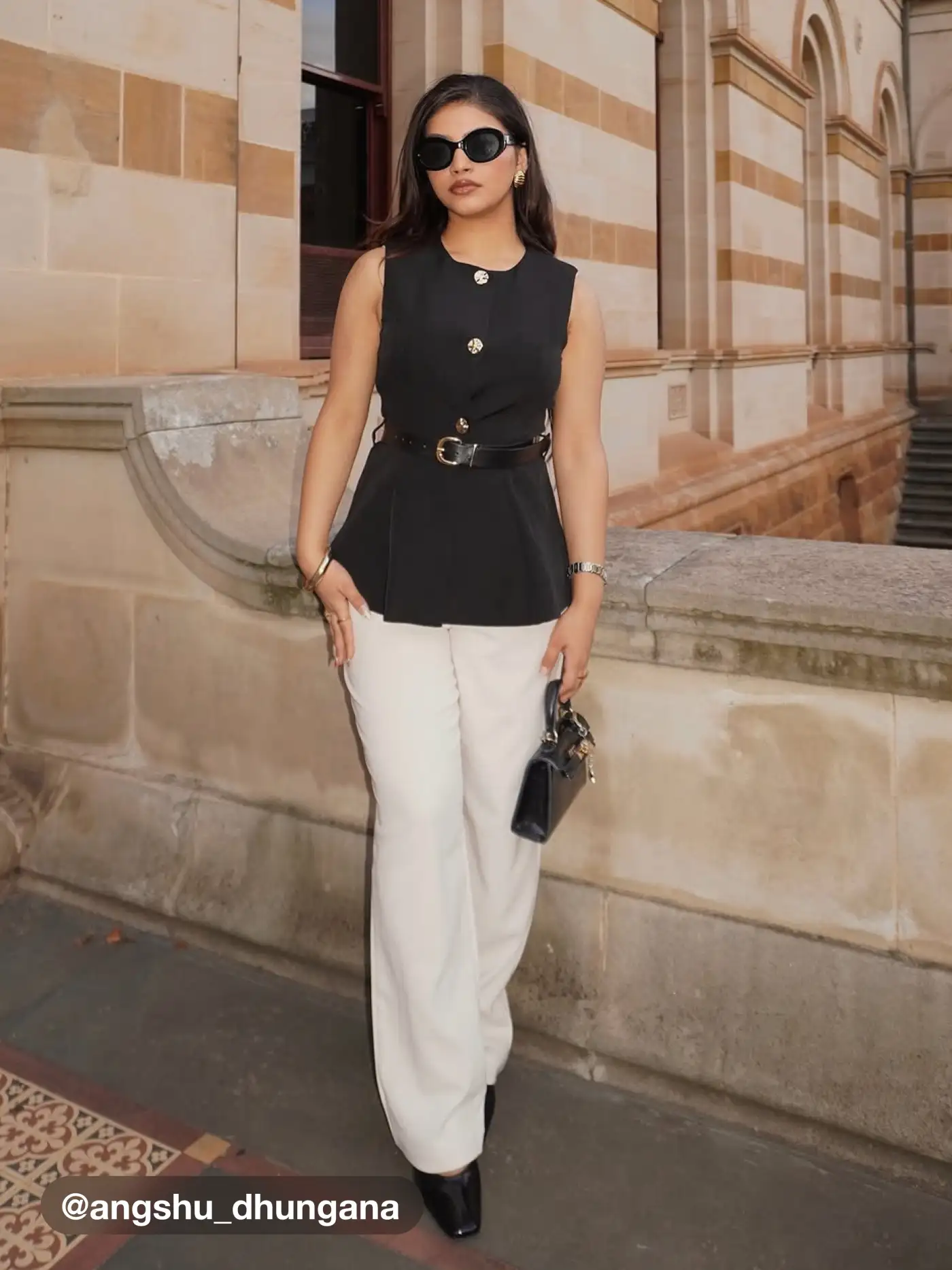 Metal Button Waistcoat With Belt