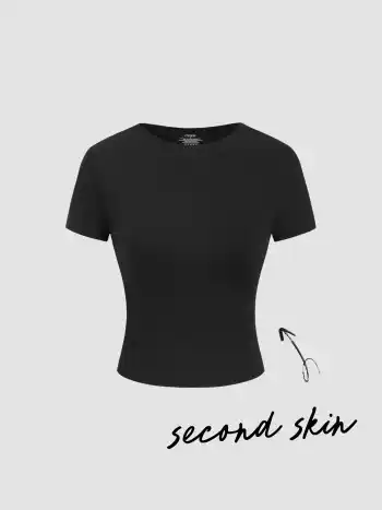 CDR Second Skin Double Layered Round Neckline Short Sleeve Tee