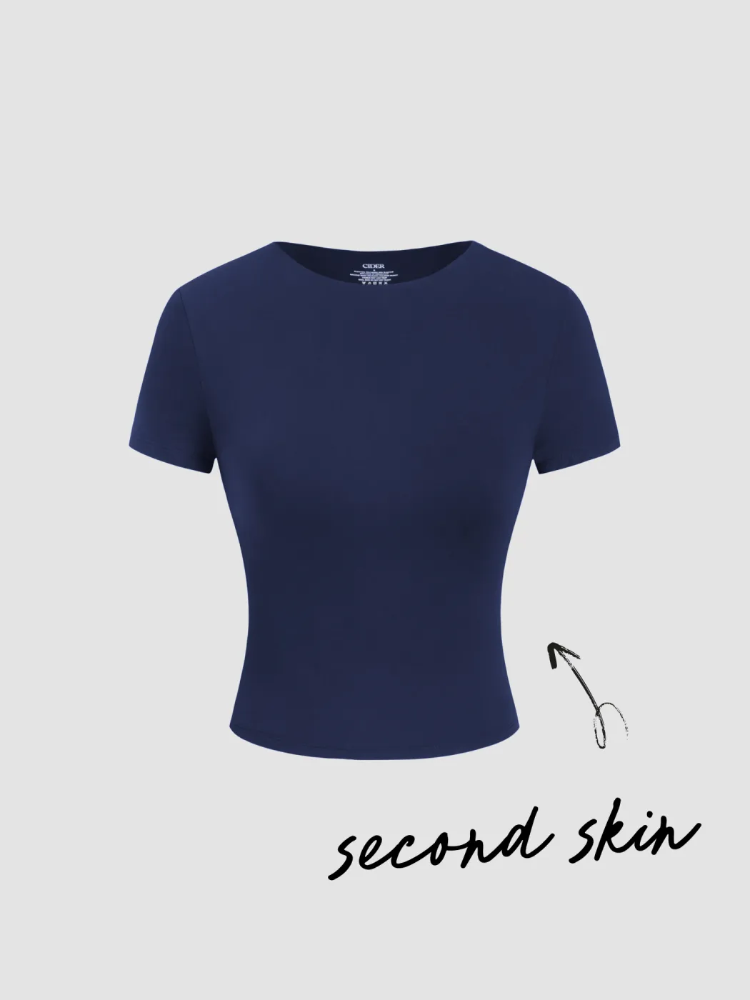 T-shirt a maniche corte con scollo rotondo a doppio strato CDR Second Skin