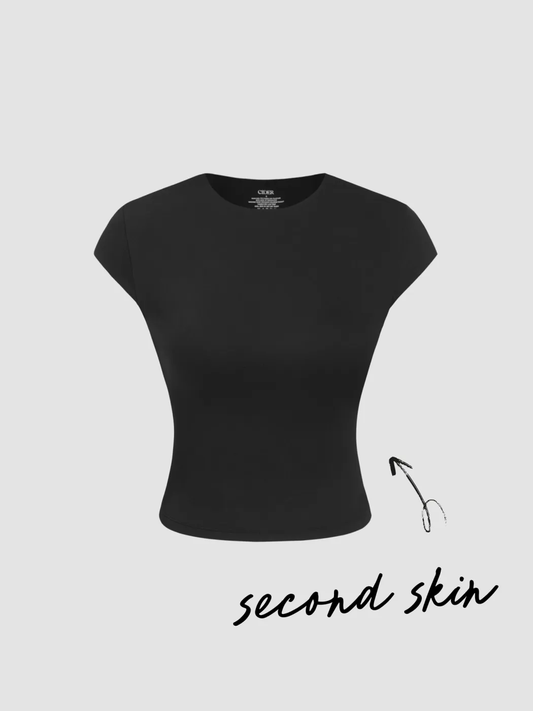 CDR Second Skin Double Layered Round Neckline Solid Short Sleeve Tee